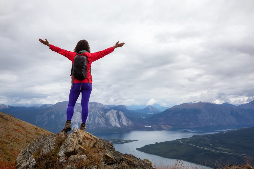 Girl Hiking in the Mountains